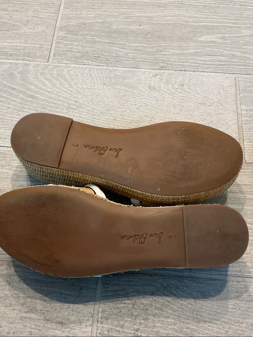 Sam Edelman Pauleena Tan and White Raffia Espadrilles Slide Mules Women’s Sz 9M - Picture 7 of 7